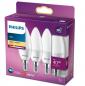 Preview: 3er Set Philips LED Kerzenlampe E14 B35 4,9W 2700K 470lm warmweiß matt